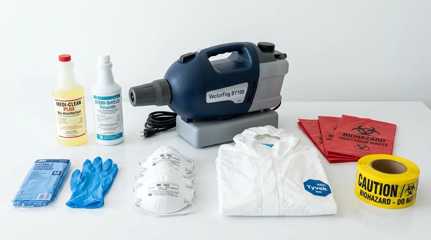 Professional biohazard remediation crew working in Somerton